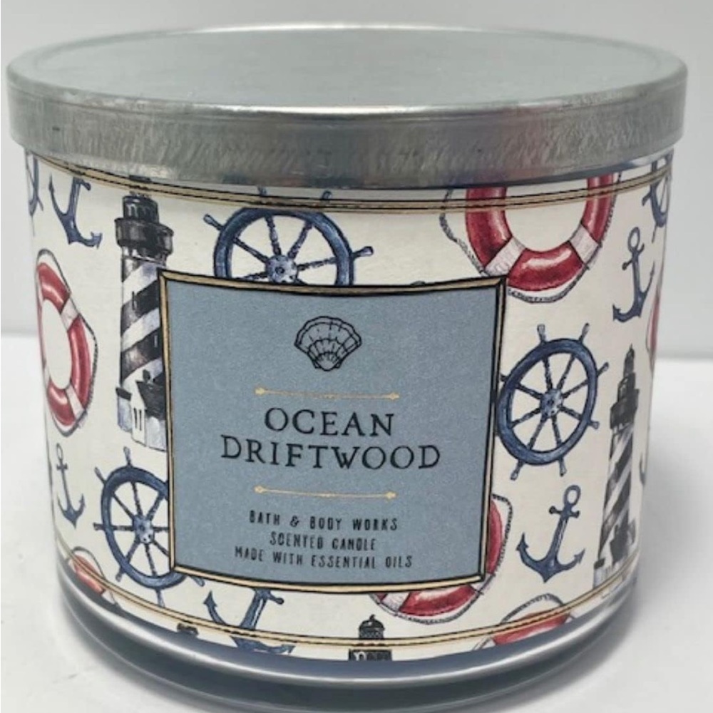 🌊 BBW Ocean Driftwood 3-Wick Candle NEW